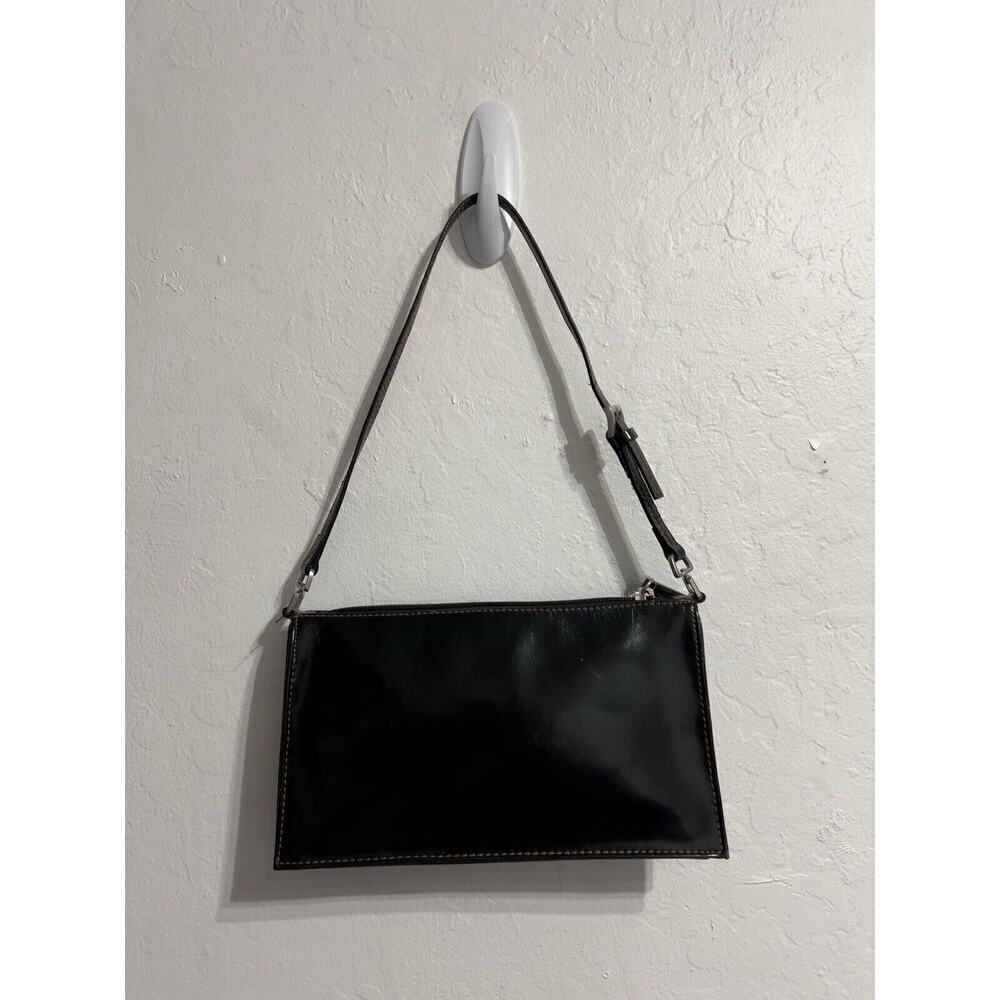 Y2K XOXO Faux Leather Mini Shoulder Bag Purse 2000s Vintage Black Small - Picture 3 of 7